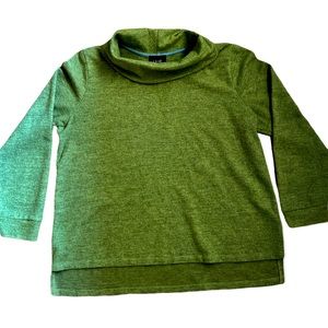 Women’s Cowl Neck W5 Lime Green Funky Textured Chunky Fit Sweatshirt Sweater, XL